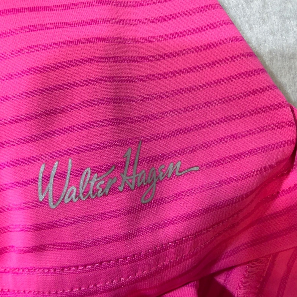 Walter Hagen Polo Shirt Mens XL Pink Good Striped Short Sleeve Golf Top - Picture 2 of 10
